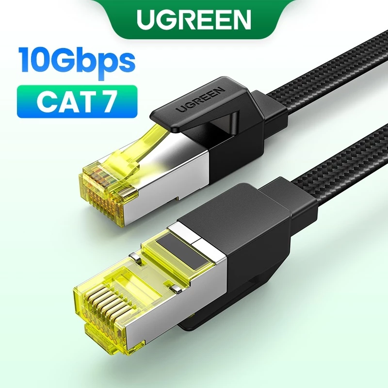 Сетевой кабель CAT7 Ugreen 10 Гбит/с 5м, 8м, 10м, 15м, 20м с литыми разъемами премиум-класса RJ45, модель NW189