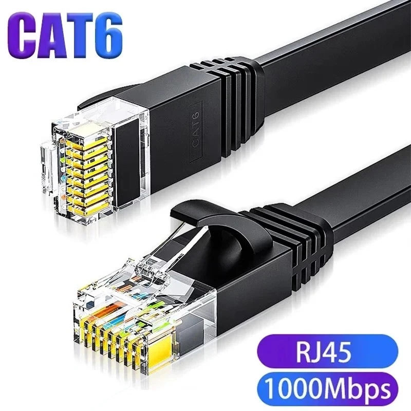 сетевой кабель Cat6 с плоским ПВХ-дизайном Ugreen, с литыми разъемами стандарта RJ45, скорость 1000 Мбит/с
