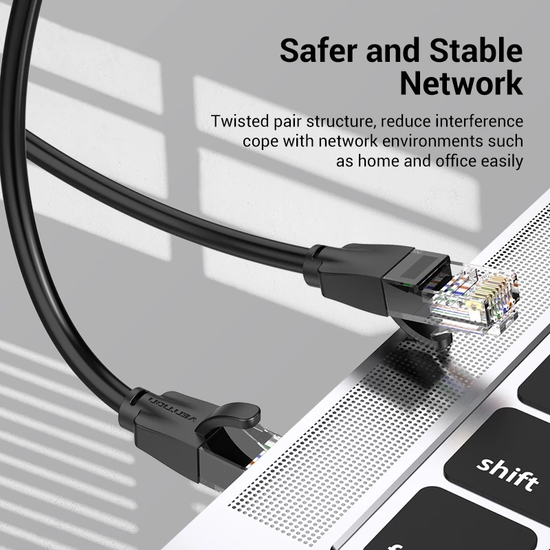 Высокоскоростной сетевой кабель Vention CAT6 Ethernet стандарта RJ45 UTP для роутеров, ПК, ноутбуков - Оригинальный товар