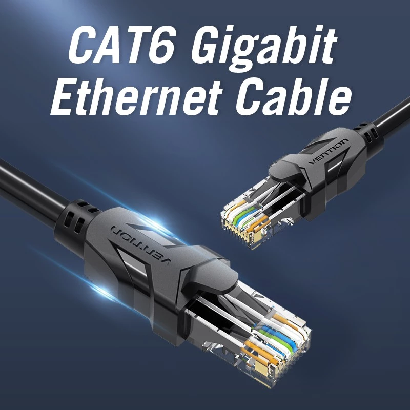 Сетевой LAN-кабель Vention CAT6 RJ45 1000 Мбит/с UTP Gigabit для роутеров, ПК, ноутбуков