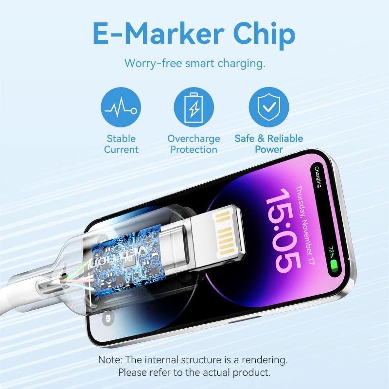 Кабель Vention 27W PD USB-C to Lightning для iPhone Pro Max с быстрой зарядкой, кабель Type-C to Lightning для iPhone, зарядка для iPad