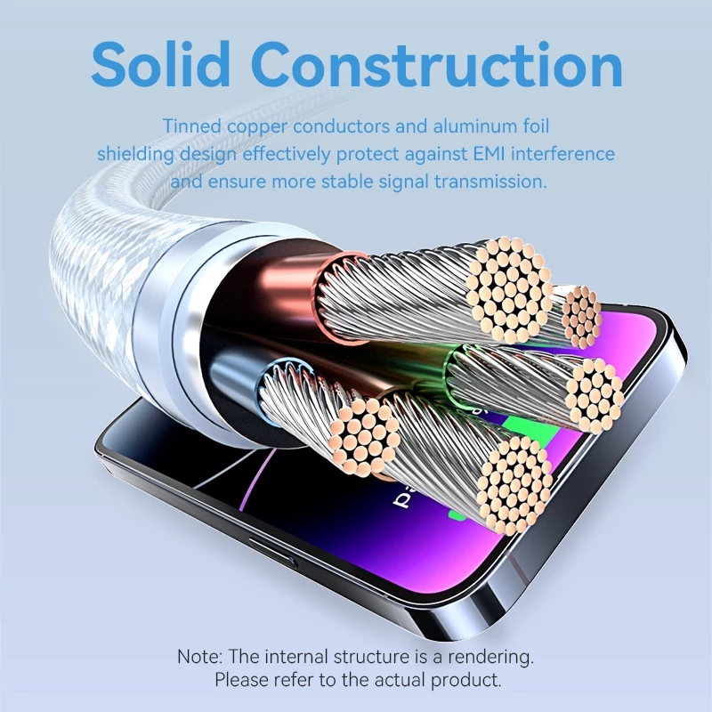 Кабель Vention USB-А для iPhone 14 13 12 11 Pro Max Xs 8 Plus iPad MacBook с быстрой зарядкой 27W PD USB to Lightning, кабель для передачи данных