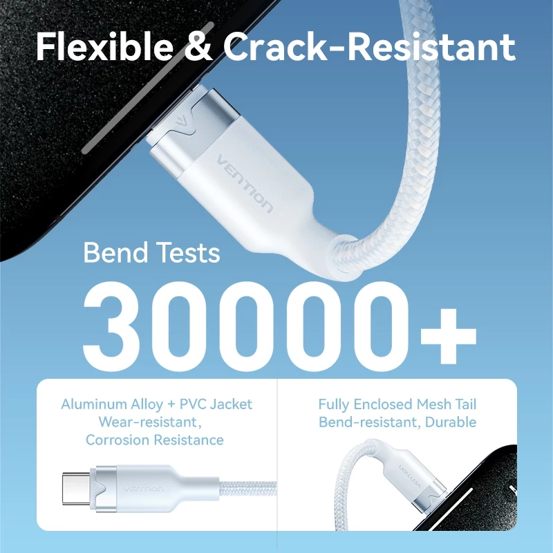 Кабель Vention USB-C для iPhone 14 13 12 11 Pro Max Xs 8 Plus iPad MacBook с быстрой зарядкой 27W PD Type-C to Lightning, кабель для передачи данных