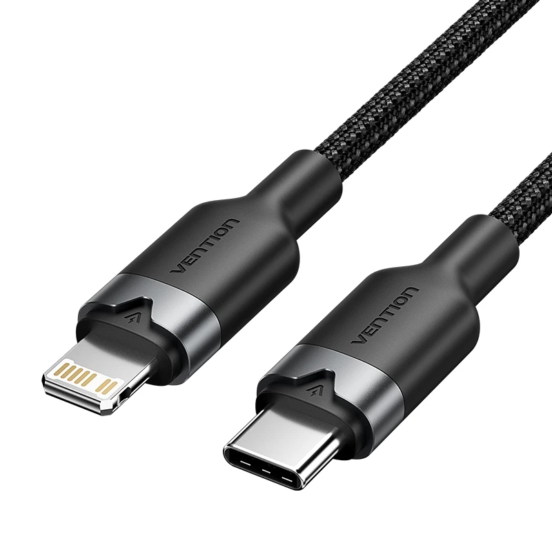 Кабель Vention USB-C для iPhone 14 13 12 11 Pro Max Xs 8 Plus iPad MacBook с быстрой зарядкой 27W PD Type-C to Lightning, кабель для передачи данных