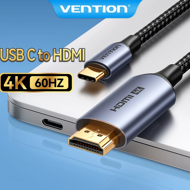 Кабель-адаптер Vention Type-C to HDMI UHD 4K 60Hz с металлическим корпусом