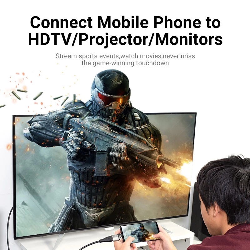 Адаптер Vention USB Type-C на HDMI с поддержкой 4K 30 Гц для ноутбуков Huawei Samsung