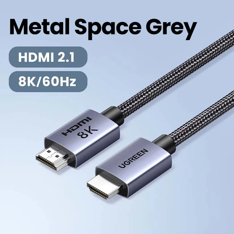 Кабель Ugreen HDMI 2.1 8K@60Гц / 4K@240Гц с поддержкой HDR 3D для ноутбука / ПК / телевизора / Switch / PS5 / Xbox / дисплея, оригинальный