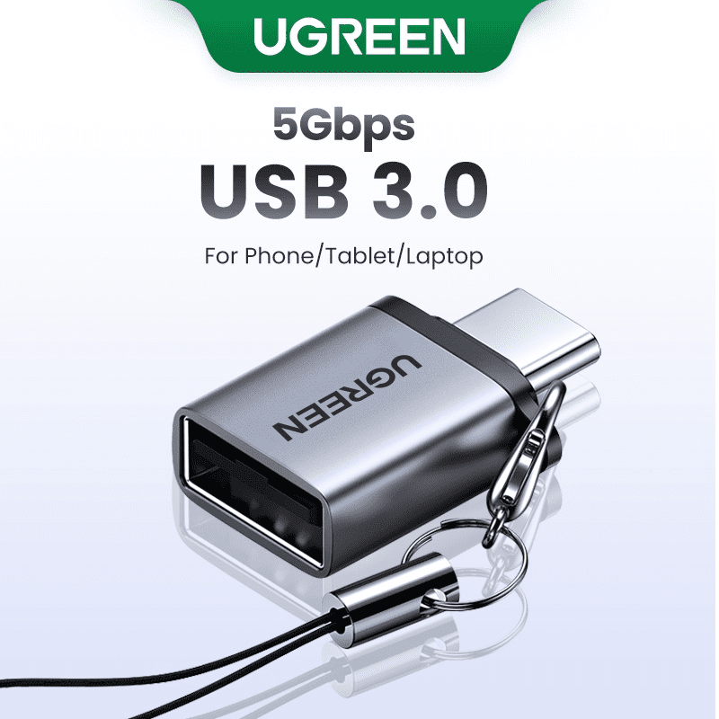 Адаптер Ugreen US270 50283 USB Type-C to USB 3.0 A (оригинал) — USB-C 3.1 to USB-A 3.0, алюминиевый корпус