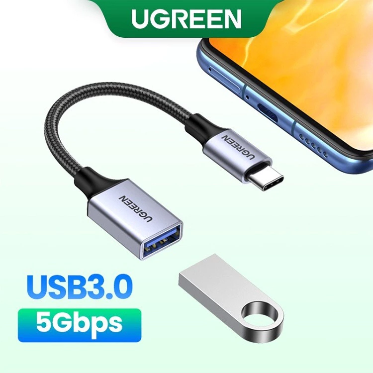OTG кабель Ugreen US154 премиум USB Type-C to USB 3.0 (оригинал) — модели 30702, 30701, 30155, 70889 с позолоченными контактами