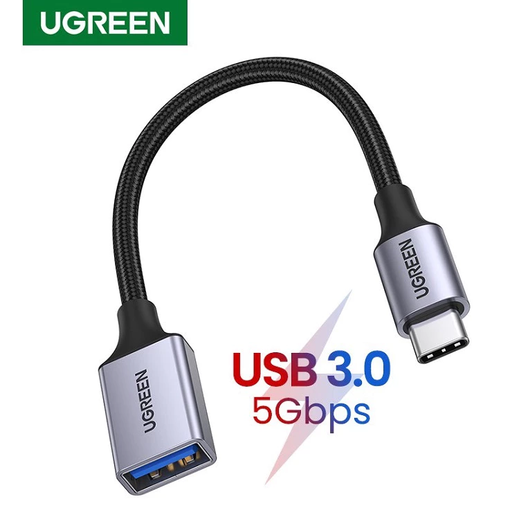 OTG кабель Ugreen US154 премиум USB Type-C to USB 3.0 (оригинал) — модели 30702, 30701, 30155, 70889 с позолоченными контактами