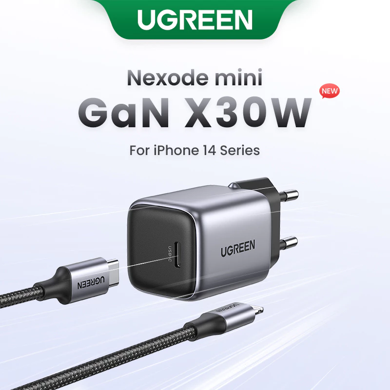 Зарядное устройство Ugreen GaN  30W с быстрой зарядкой PD USB Type-C PD3.0 QC3.0