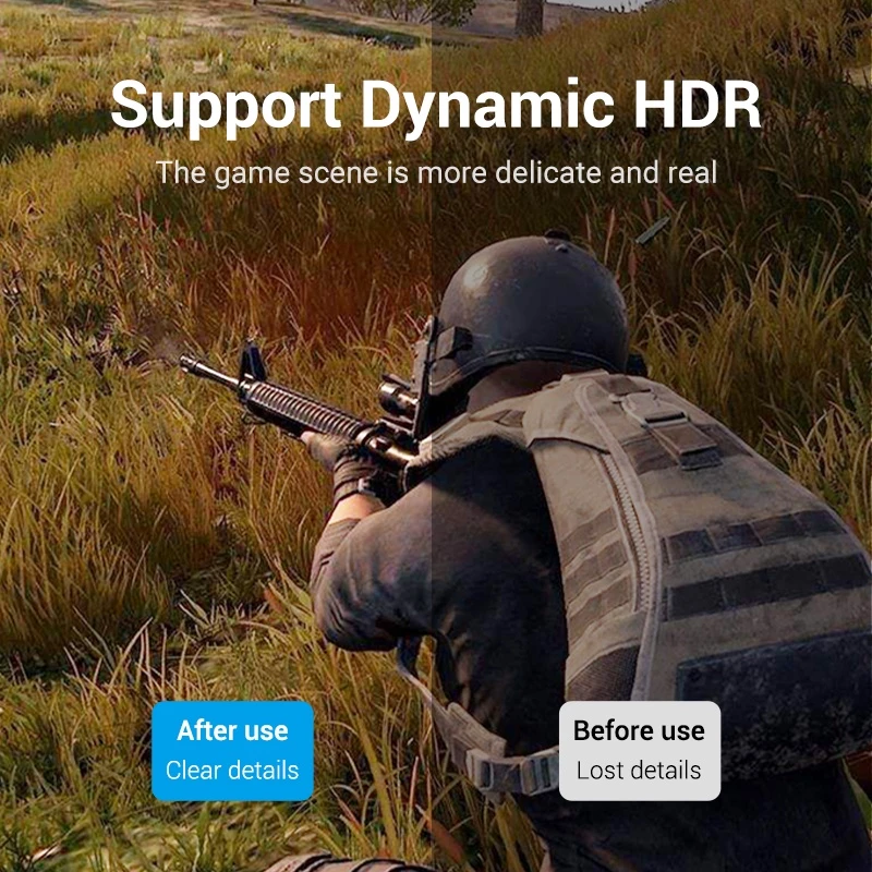 Кабель DisplayPort 1.4 Vention с позолоченными контактами — 8K 60Hz, 1080p 240Hz, высокая частота обновления, поддержка разрешения HDR 8K HD