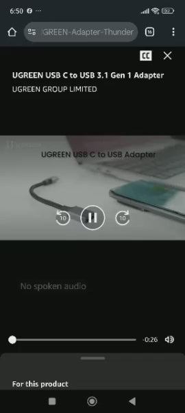 OTG кабель Ugreen US154 премиум USB Type-C to USB 3.0 (оригинал) — модели 30702, 30701, 30155, 70889 с позолоченными контактами