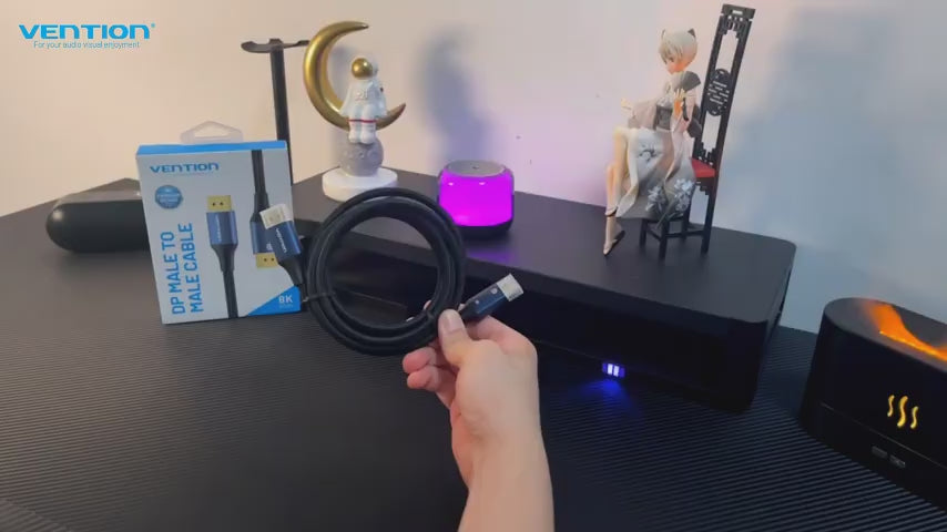Кабель DisplayPort 1.4 Vention с позолоченными контактами — 8K 60Hz, 1080p 240Hz, высокая частота обновления, поддержка разрешения HDR 8K HD